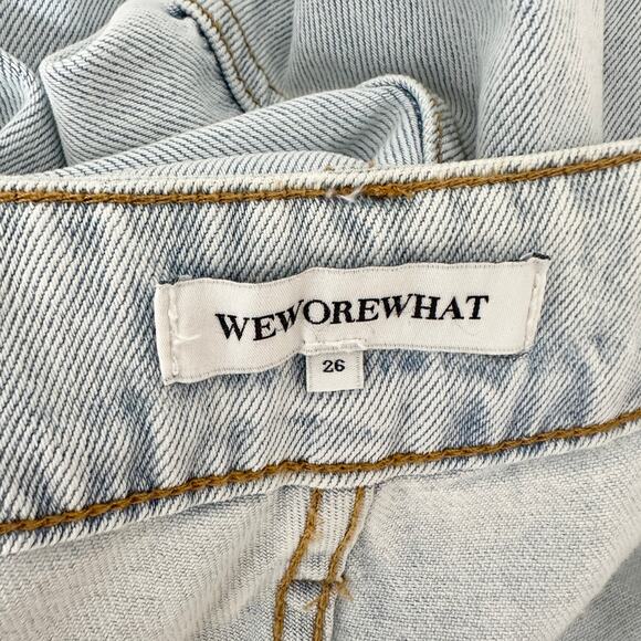 WeWoreWhat Cut Out Straight Leg Indigo Denim Jean High Waist Belted Grunge US 26 - Picture 9 of 16